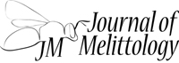 Journal of Melittology with the journal's initials forming the legs of a bee