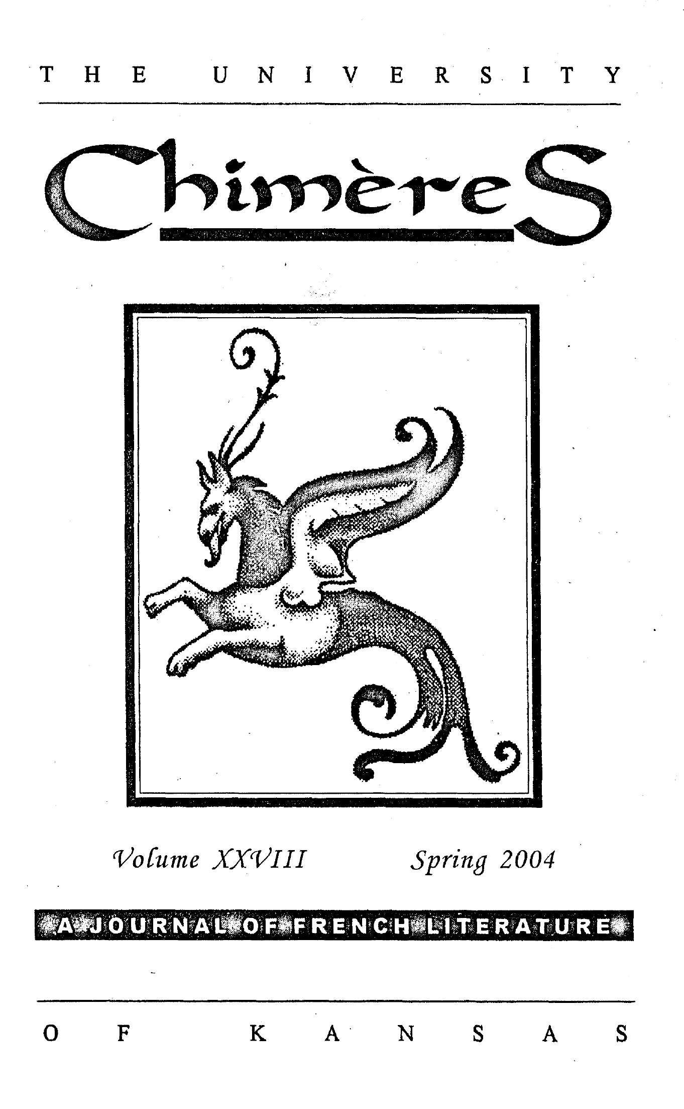 Cover for Chimères, Vol. 28, Spring 2004