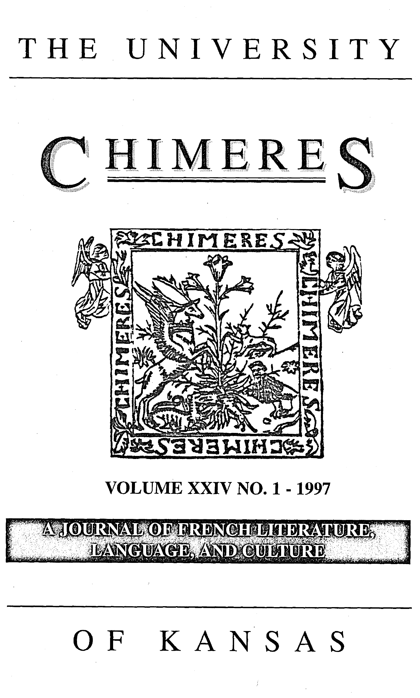 Cover for Chimères, Vol. 24.1, 1997