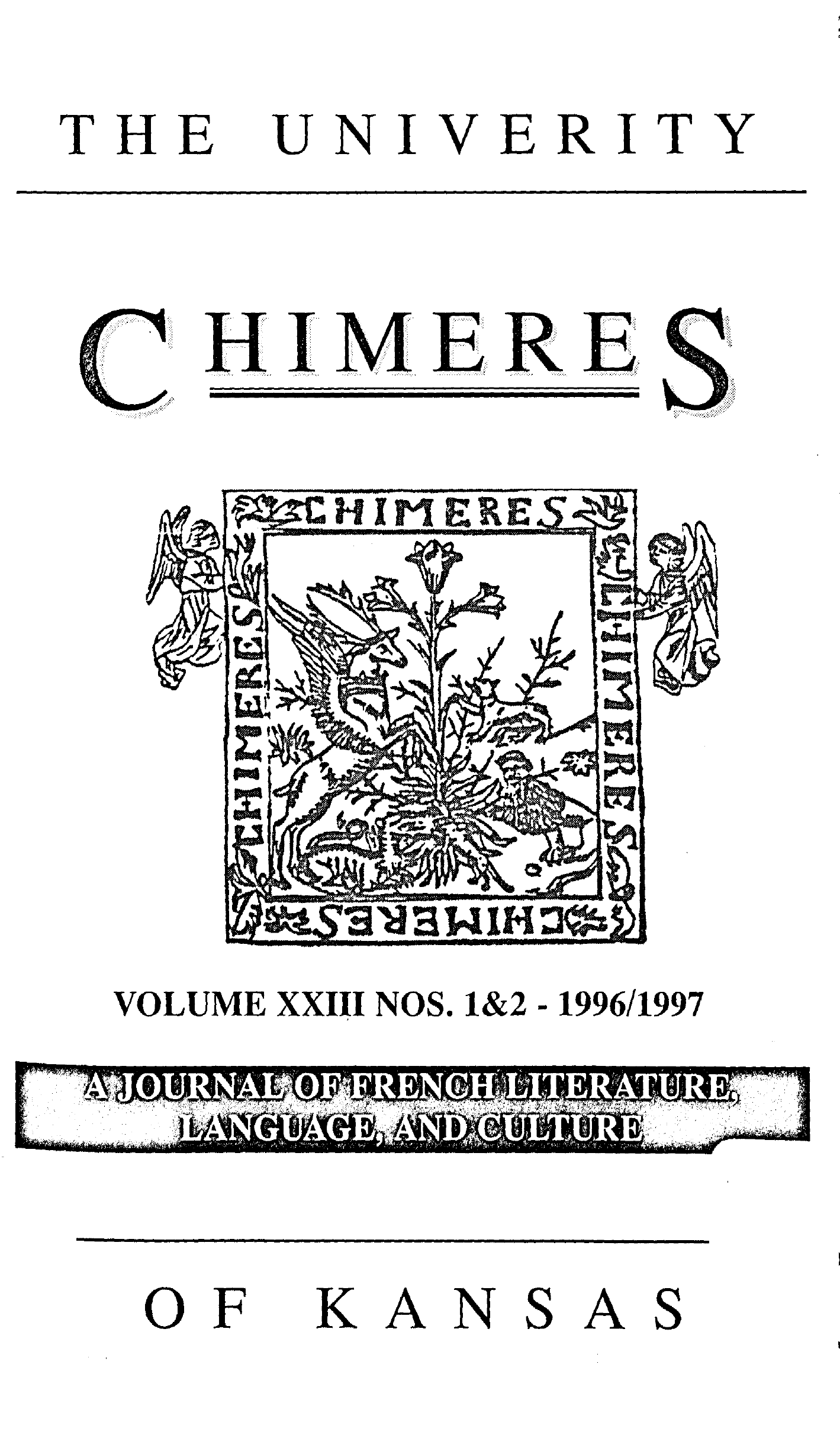 Cover for Chimères, Vol. 23.1-2, 1996/1997