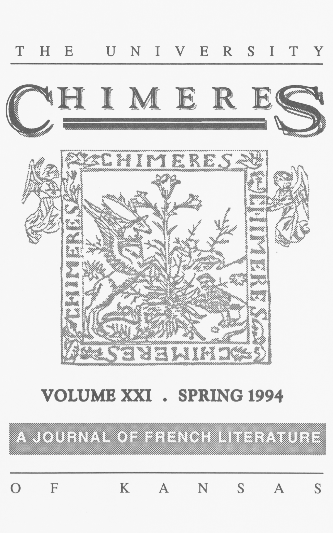 Cover for Chimères, Vol. 21.1, Spring 1984
