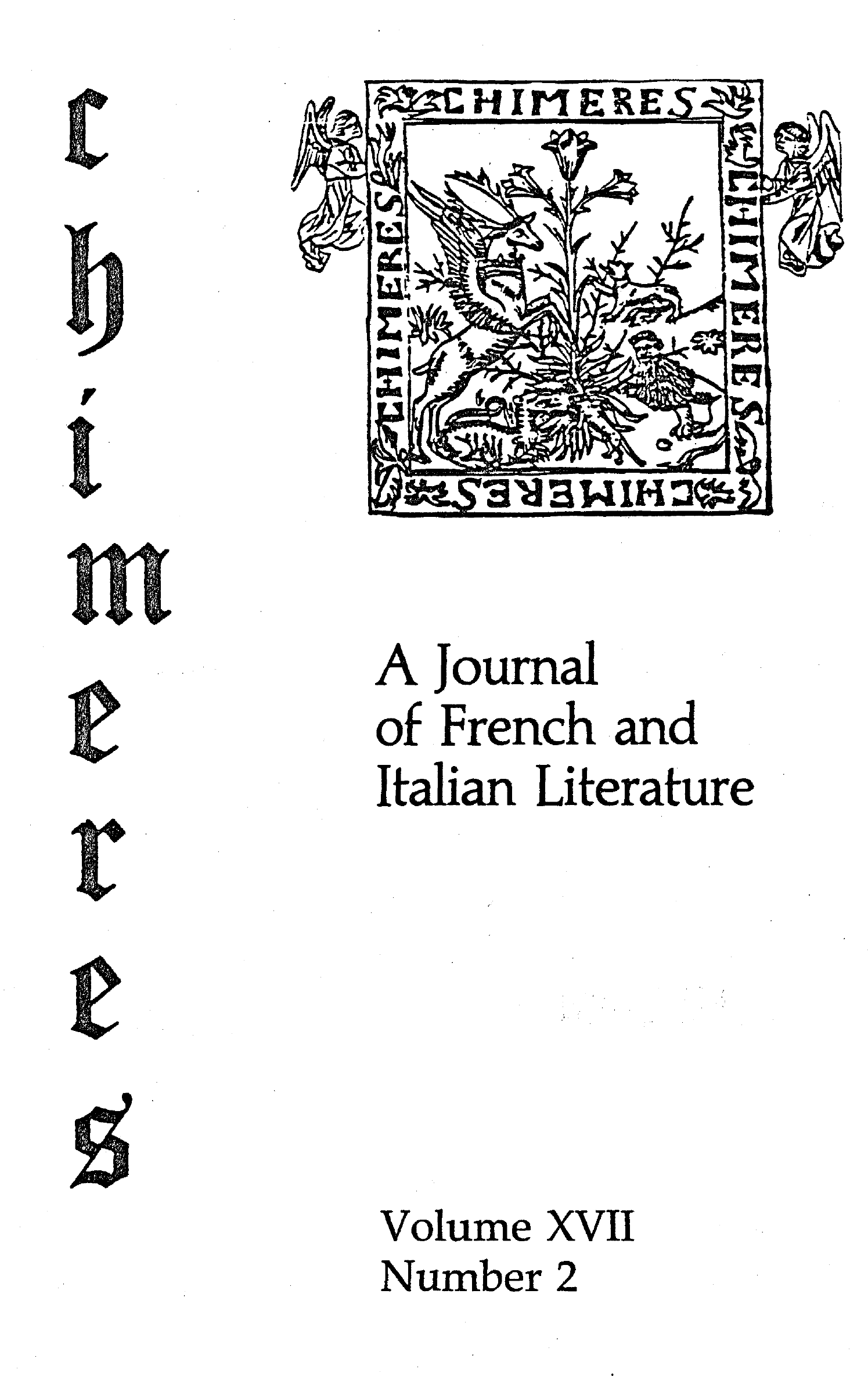 Cover for Chimères, Vol. 17.2, Spring 1984