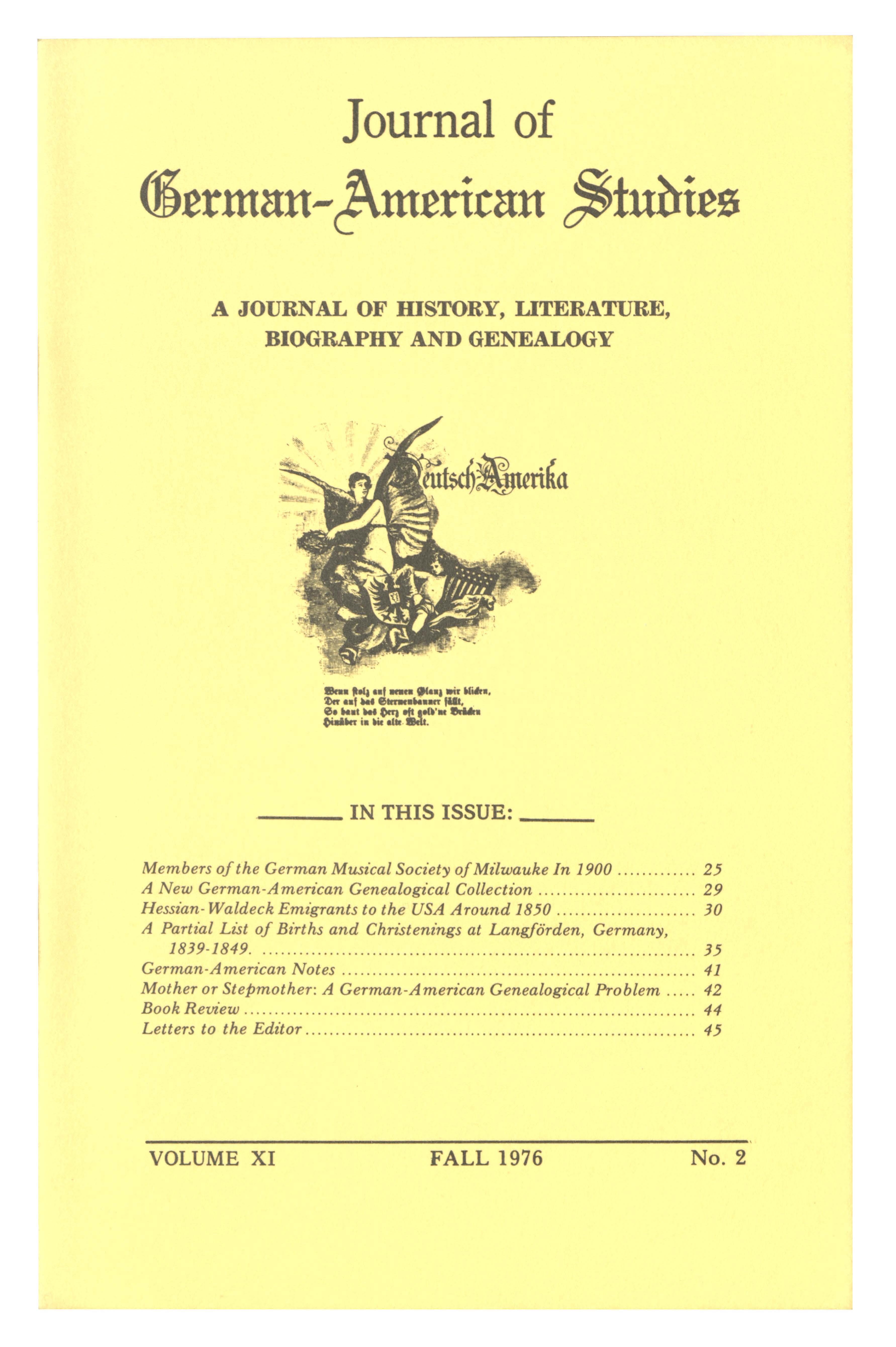 Cover of JGAS with yellow background and table of contents