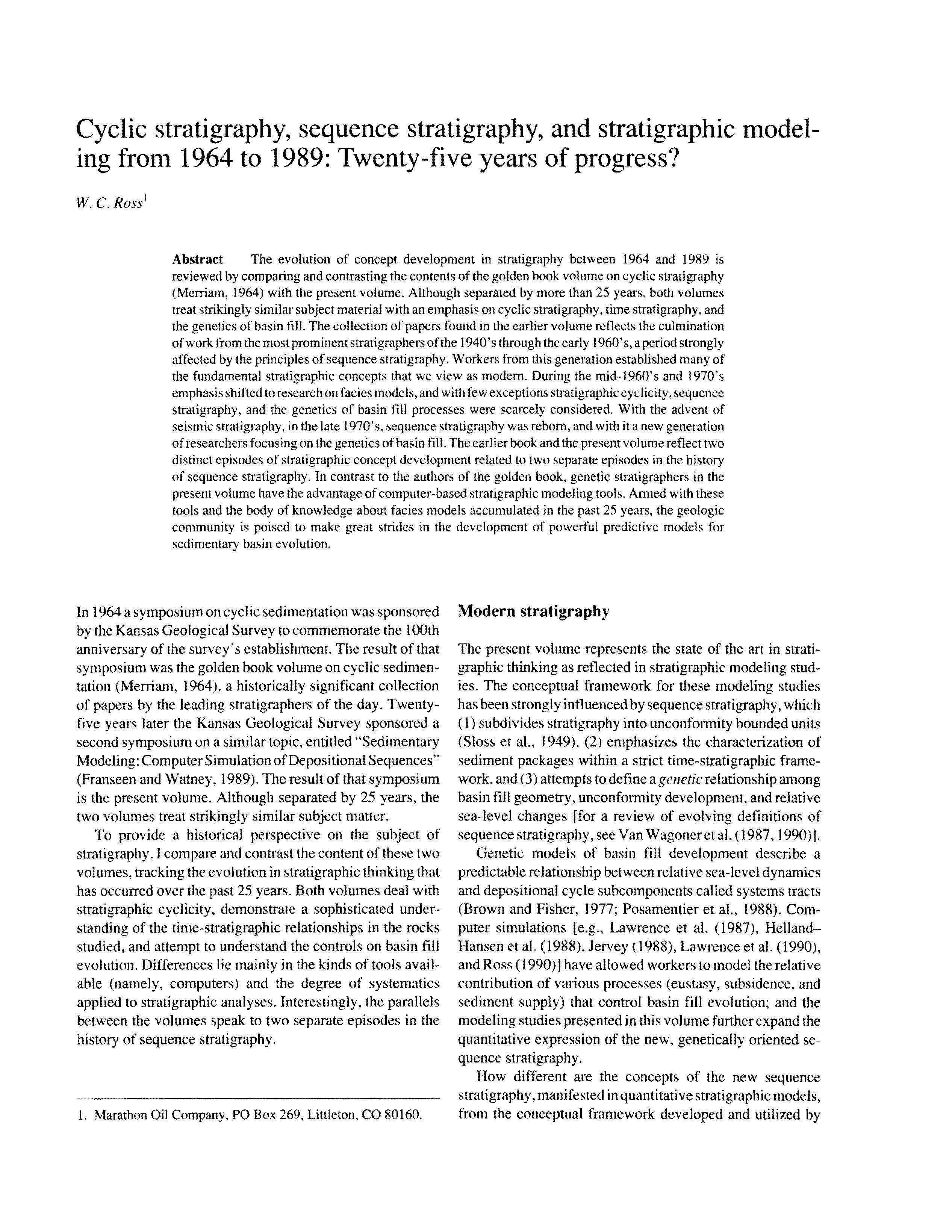 					View No. 233 (1991): Sedimentary Modeling - Computer Simulations and Methods for Improved Parameter Definition
				