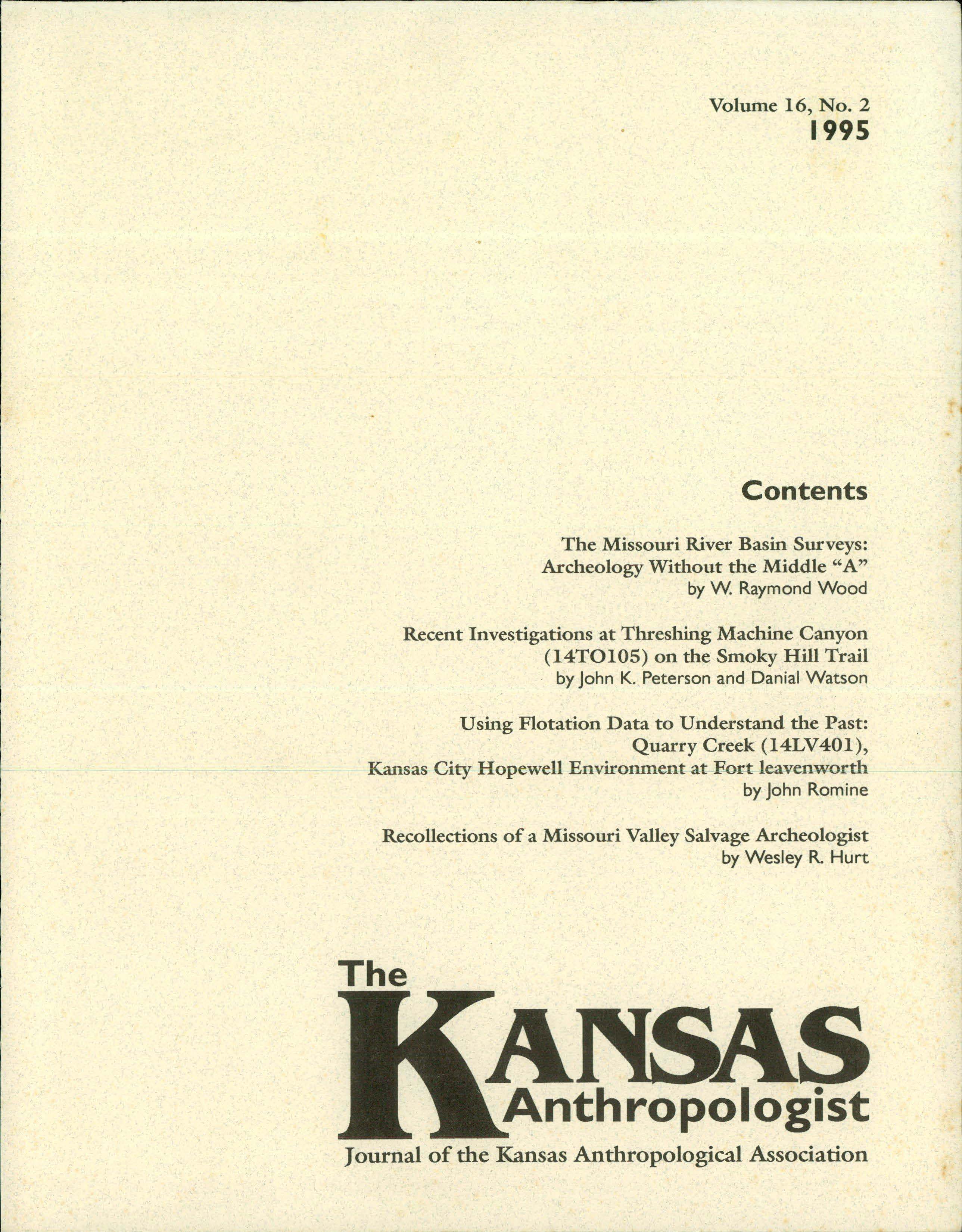 Cover of The Kansas Anthropologist journal
