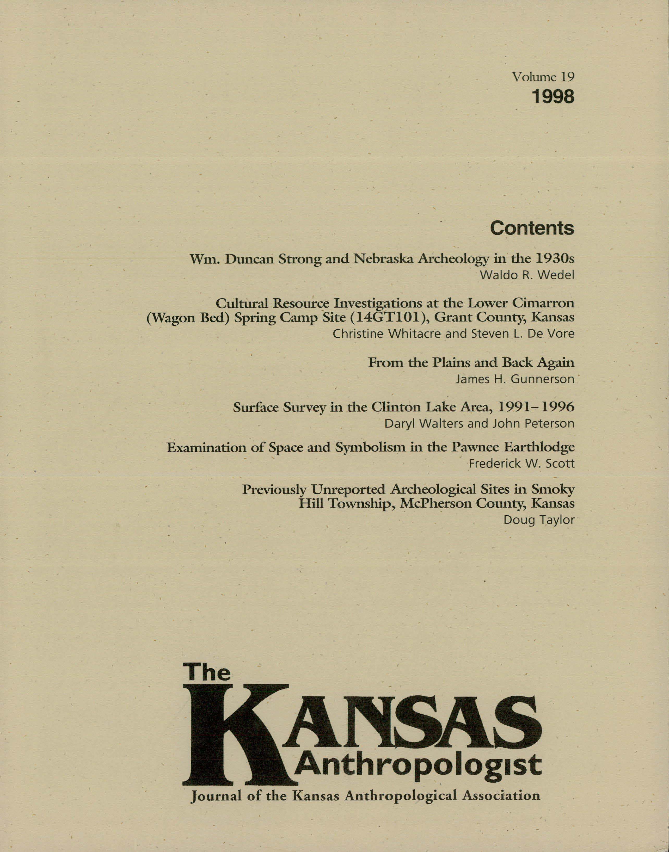Cover of The Kansas Anthropologist journal