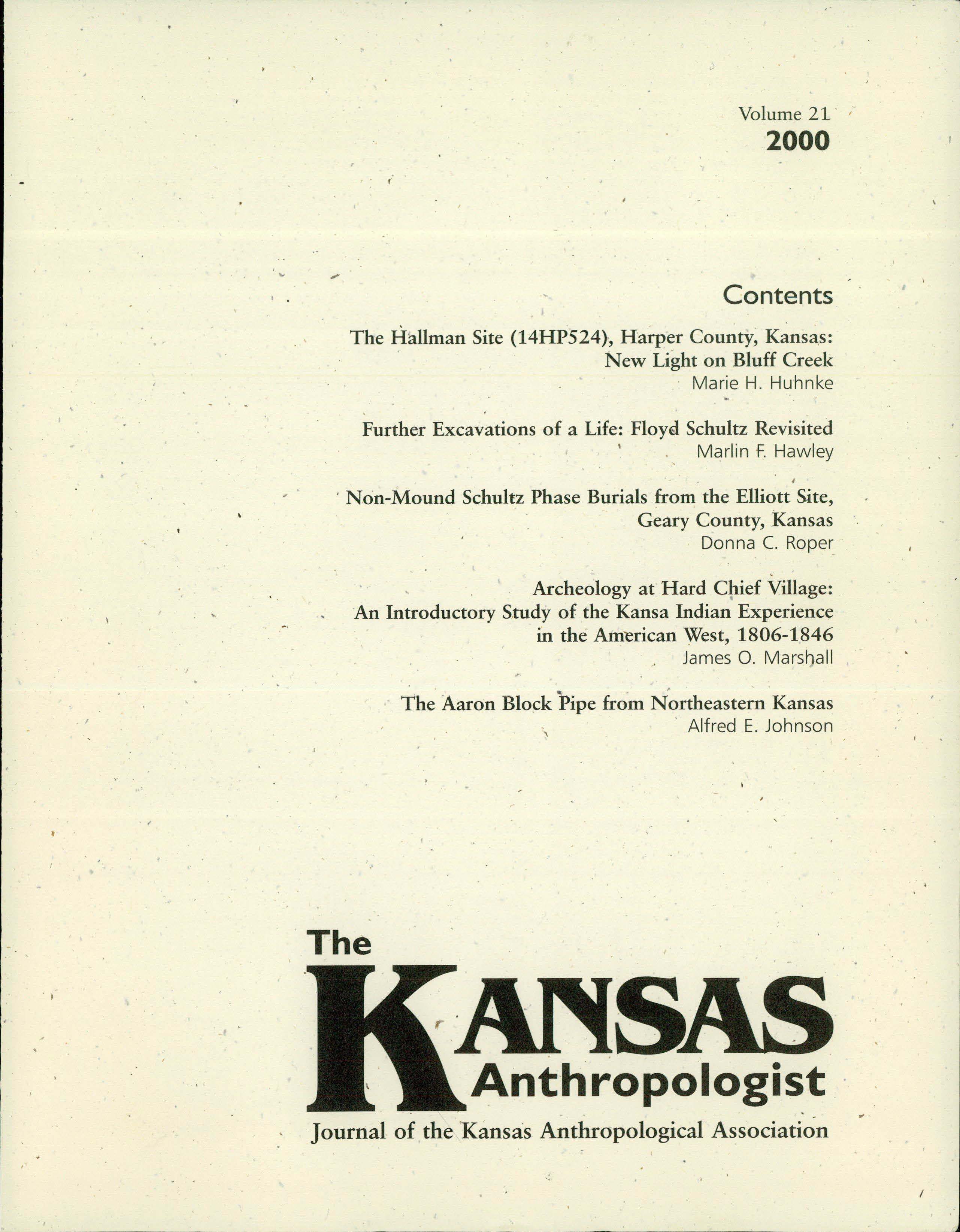 Cover of The Kansas Anthropologist journal