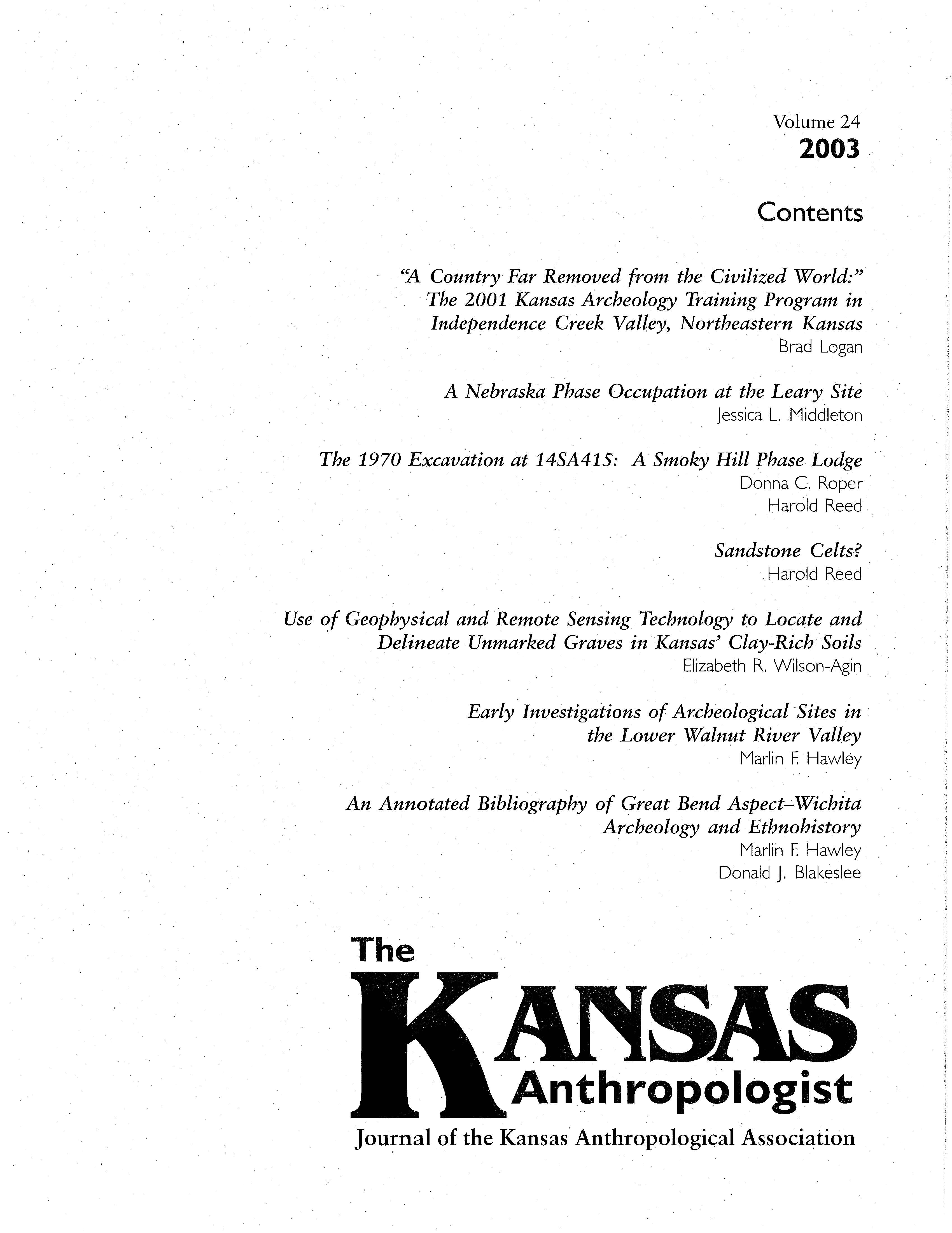 Cover of The Kansas Anthropologist journal