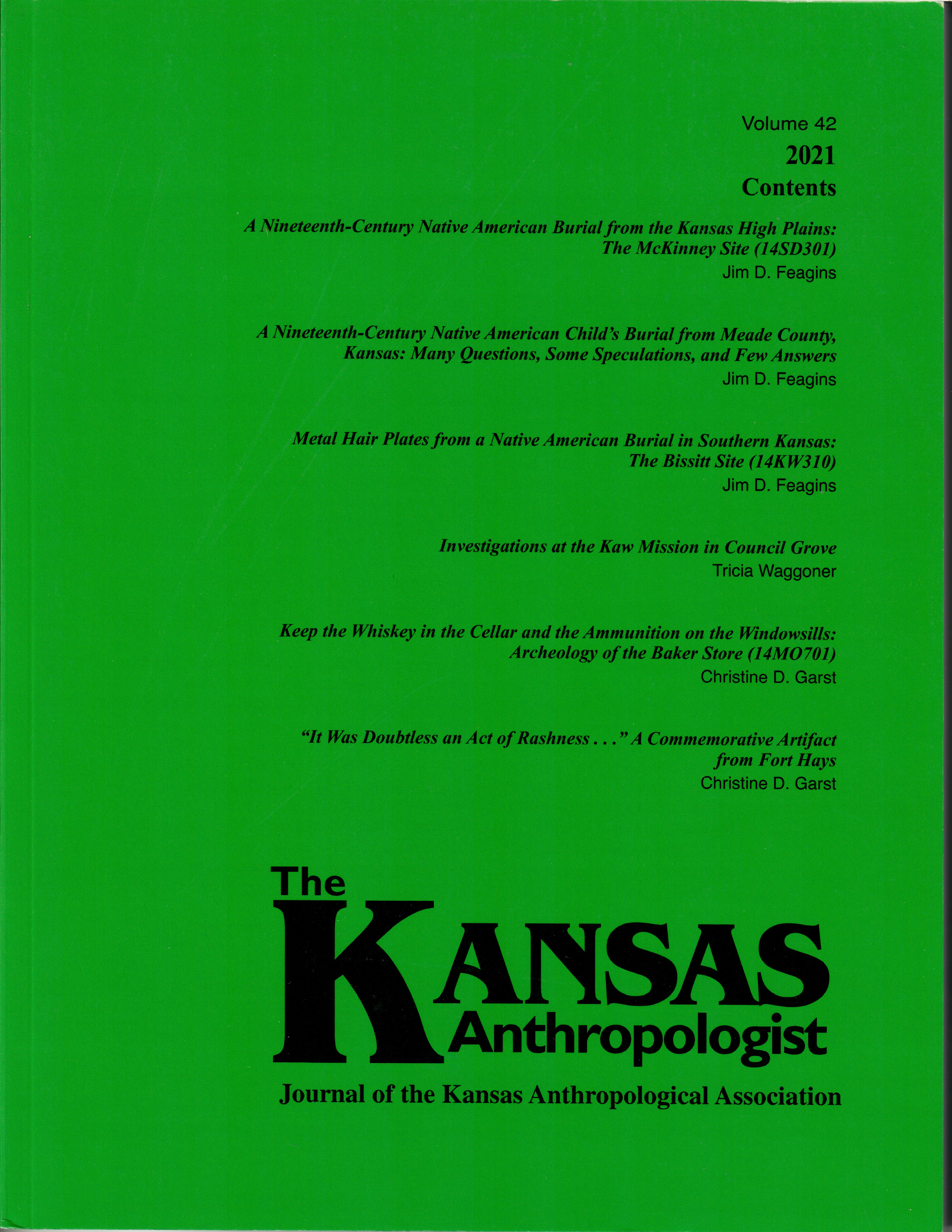 Cover of Volume 42 of Kansas Anthropologist