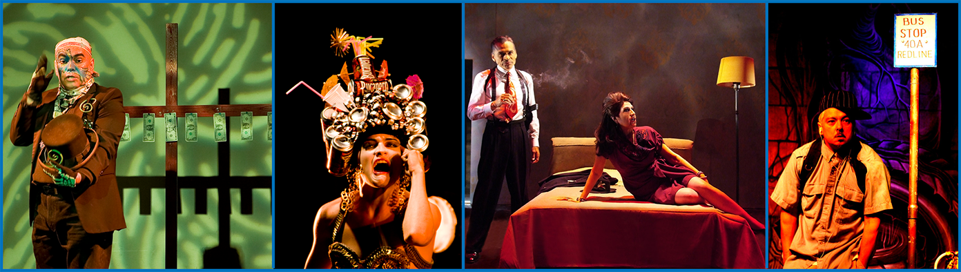 Still images from four theatre productions